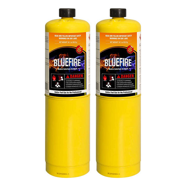 Pack of 2, 14.1 oz BLUEFIRE Modern MAPP Gas Cylinder